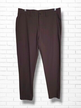 Lululemon ABC Slim-Fit Chocolate Brown Trouser 32"L *WovenAir Size 36